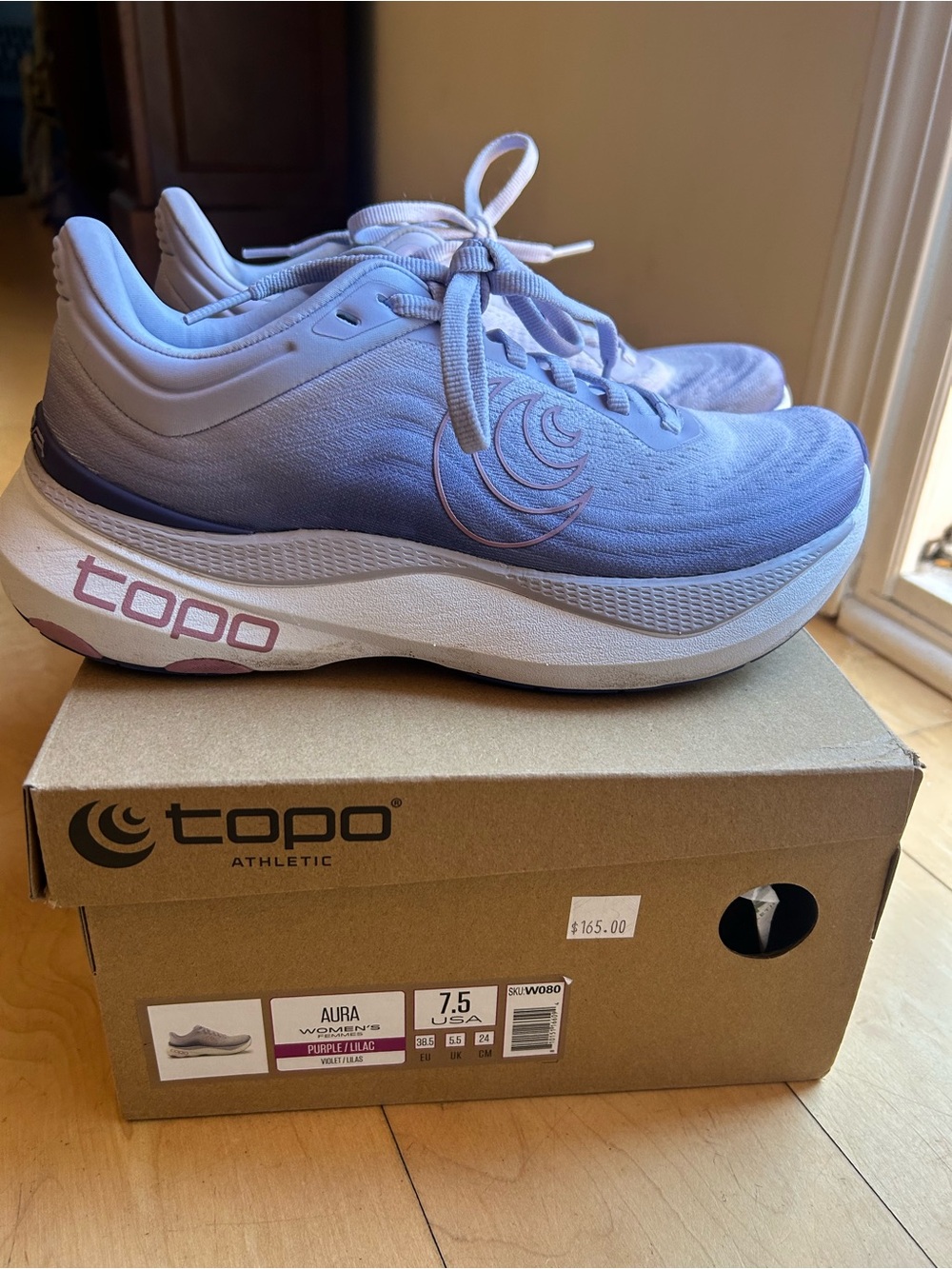 Topo Aura Lilac 7.5 - running, low-drop, comfy